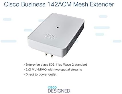 Cisco Business 142ACM Wi-Fi Extender Extender | 802.11ac | 2x2 | שקע קיר | הגנה מוגבלת לכל החיים | דורש נקודות